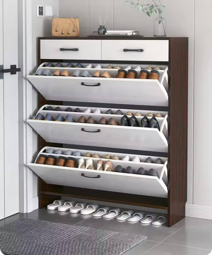 Bucket flip shoe rack