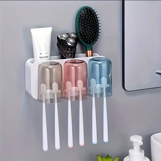 Wall mounted tooth brush holder