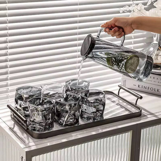 Golden or dark 7pc glass water