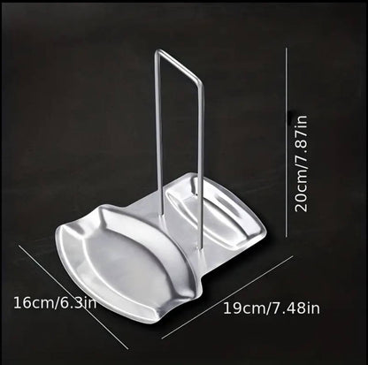Stainless Steel Silver Pan Pot lid Rack and serving spoon Rest / Holder