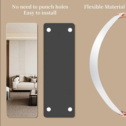 Flexible wall mounted mirror