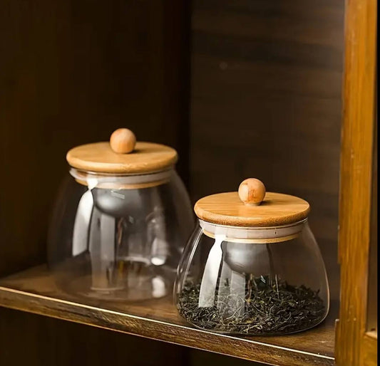 Glass storage containers /canisters
With Bamboo lid