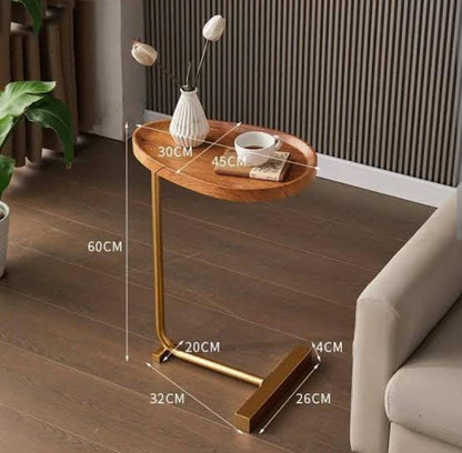 Minimalist C-Shaped Wooden side Table