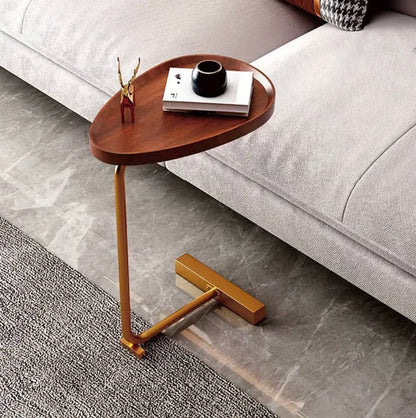 Minimalist C-Shaped Wooden side Table