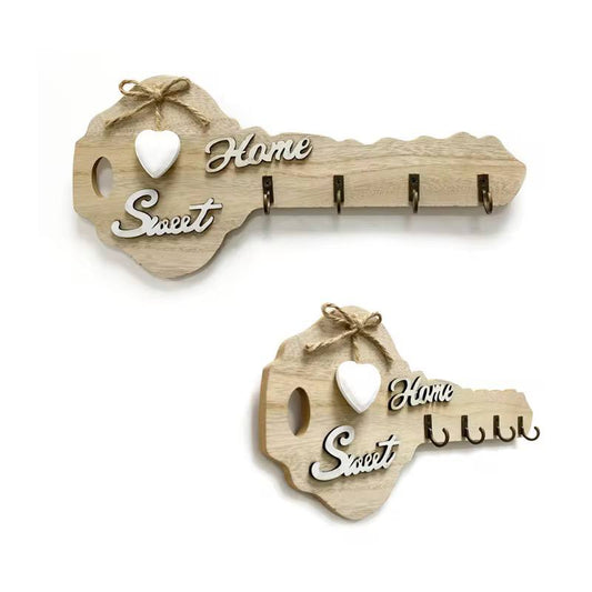 RUSTIC WOOD WALL MOUNTED KEY HOLDER