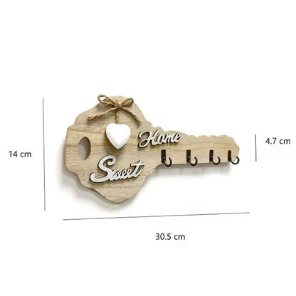 RUSTIC WOOD WALL MOUNTED KEY HOLDER