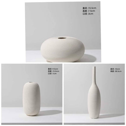 Simple ceramic 3 in 1 modern home decor  vase set