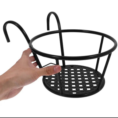 Metallic over the balcony flower pot holder