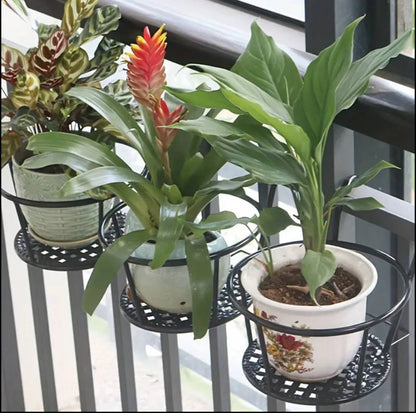 Metallic over the balcony flower pot holder