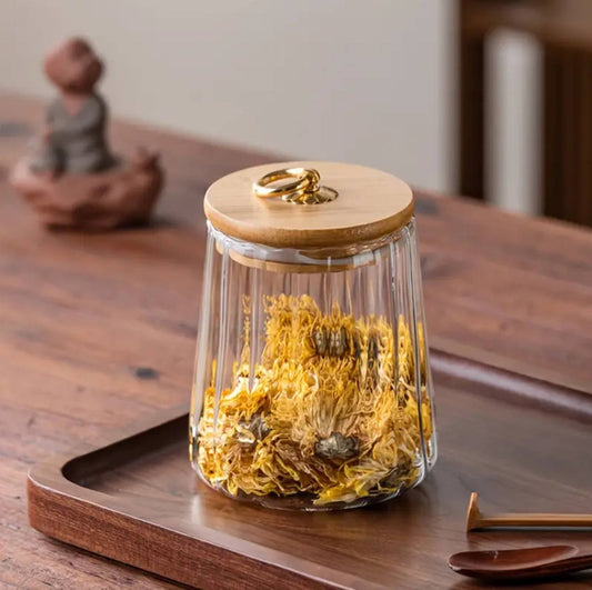 Glass storage containers with Bamboo lid