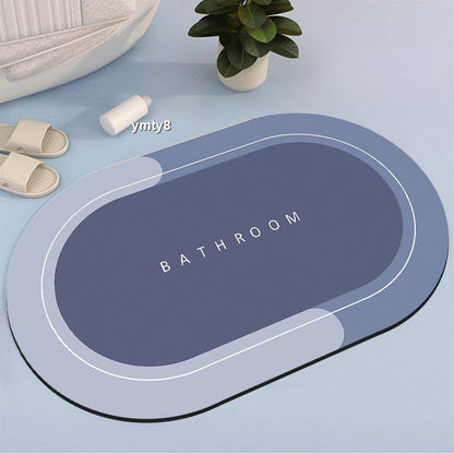 Oval Bathroom/ Door mats with rubber underside
