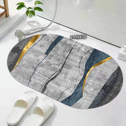Oval Bathroom/ Door mats with rubber underside