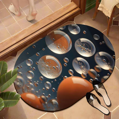 Oval Bathroom/ Door mats with rubber underside