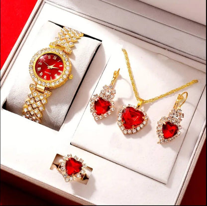 Golden luxury jewelry set