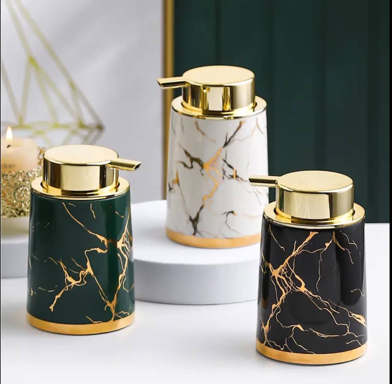 Marble soap pump / dispenser