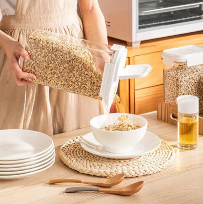 BPA-free, food-grade acrylic cereal jar.