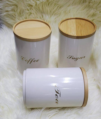 Sugar, Tea, Coffee canisters