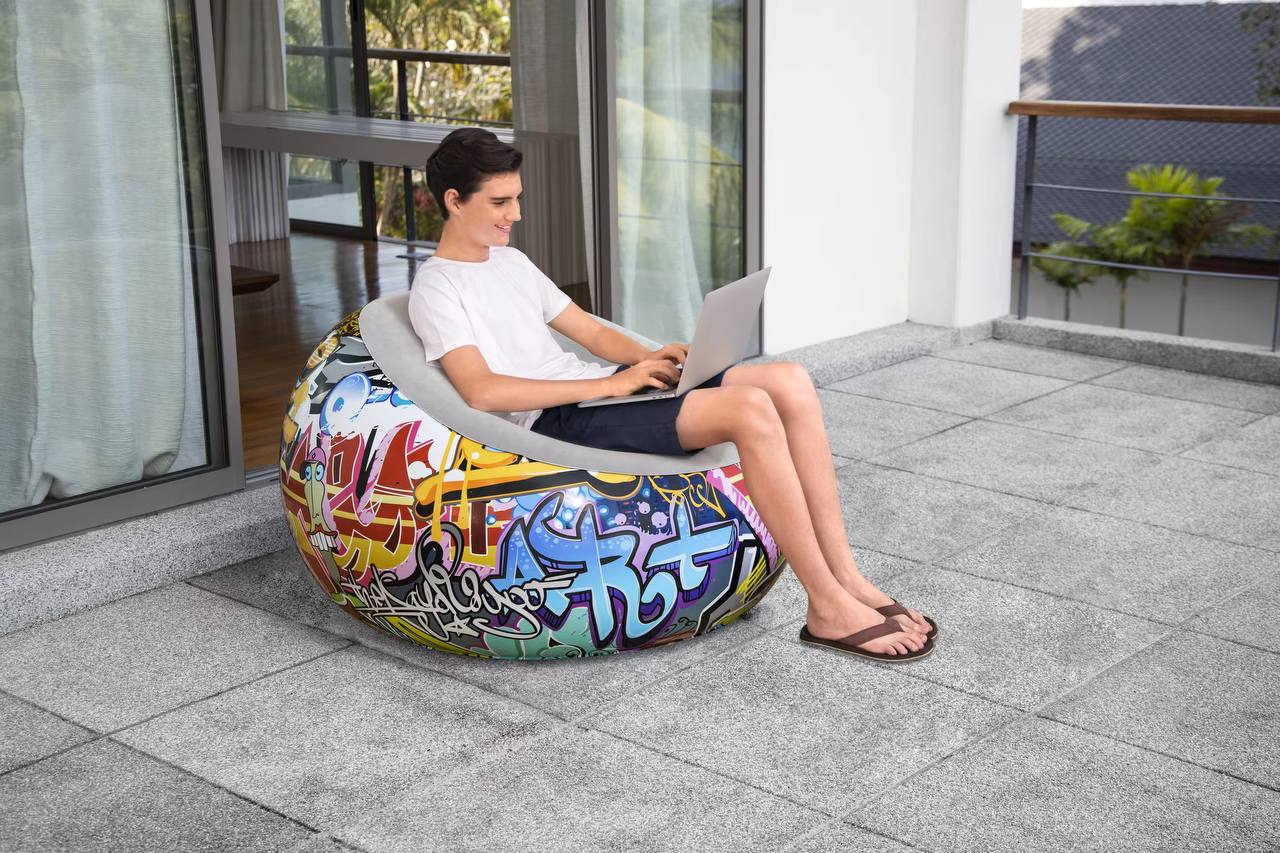Graffiti Inflatable bean bag Airchair, Multi-Colour