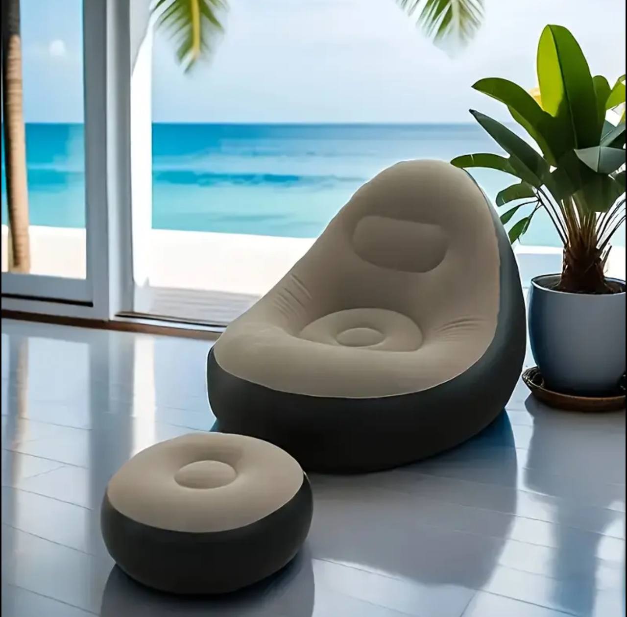 Inflatable Lazy Sofa with foot step*
