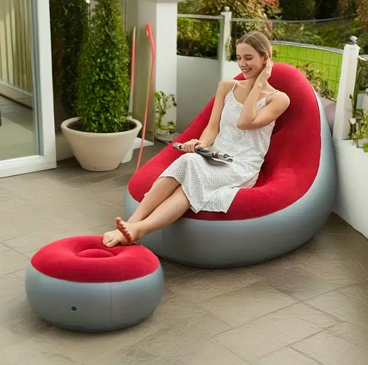 Inflatable Lazy Sofa with foot step*