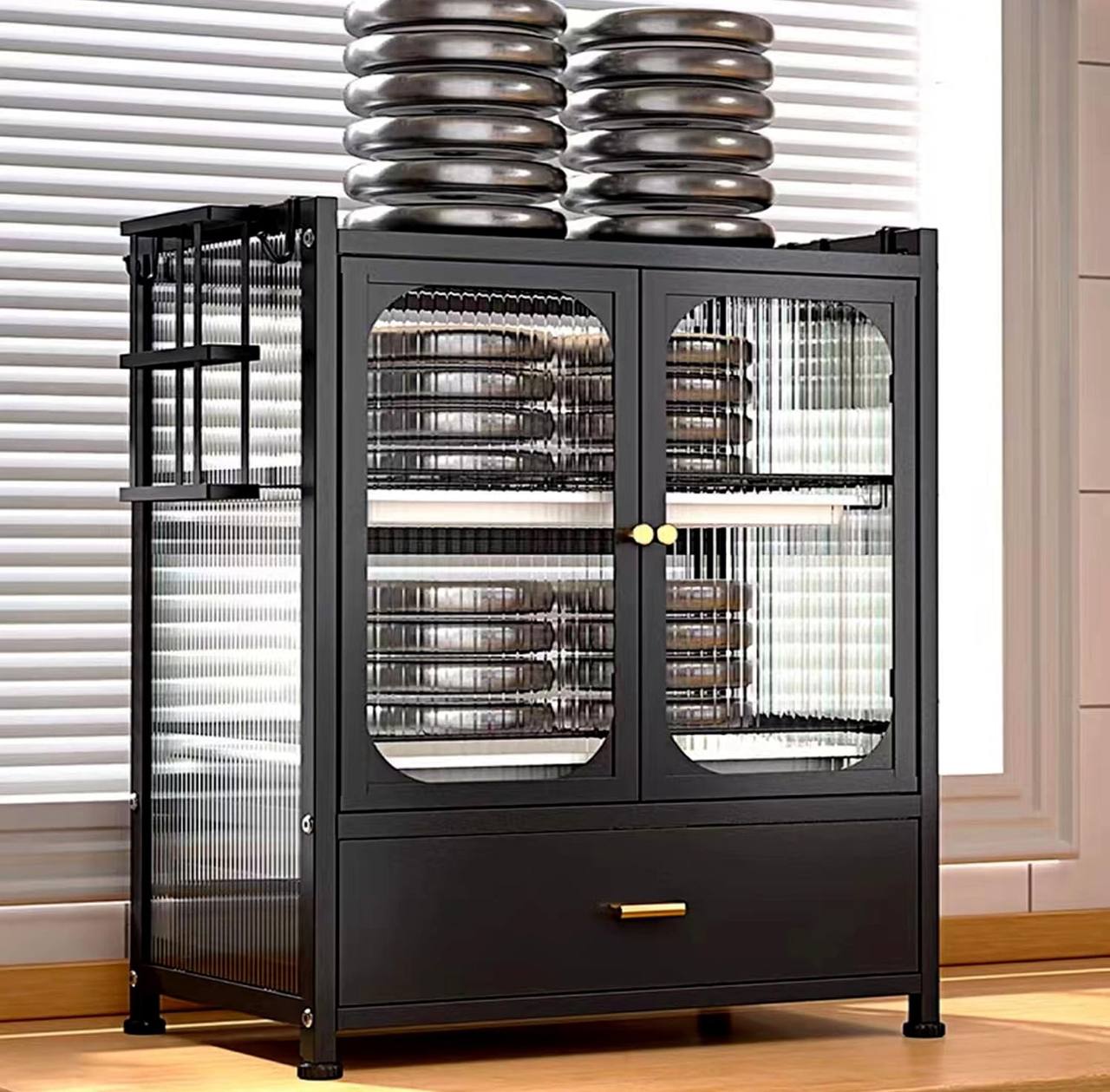Minimalist Kitchen Countertop dish rack with Drawers