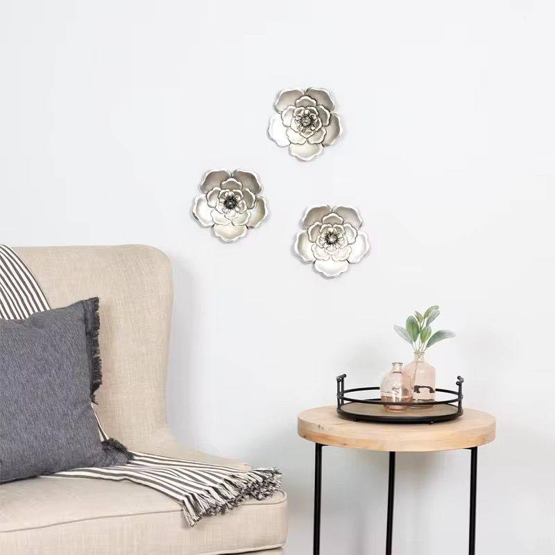 Home Decor Rustic Modern Metal and Wood Round Counter Tray