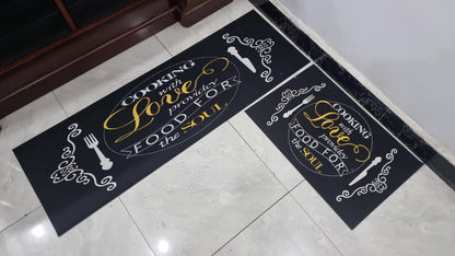 Strong grip Rubber underside floor 3D 2in1 kitchen mat
