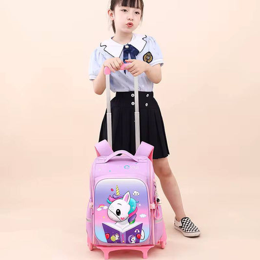 Cartoon themed Rolling Trolley school bag