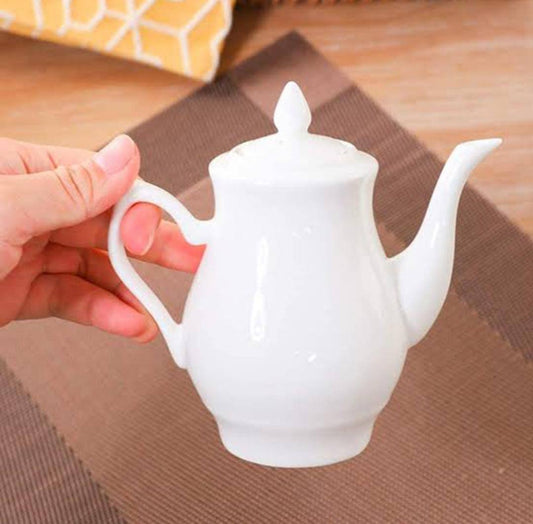 Ceramic fancy white kettle