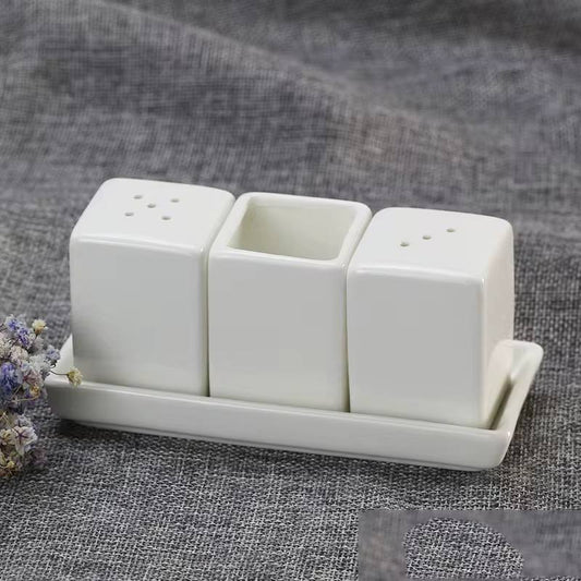 4pc Ceramic pepper shaker square.