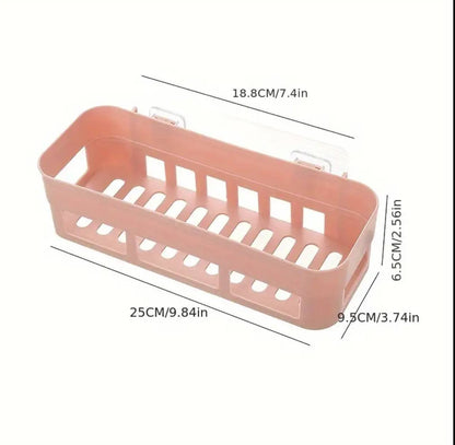 rectangular Simple adhesive plastic bathroom shelf