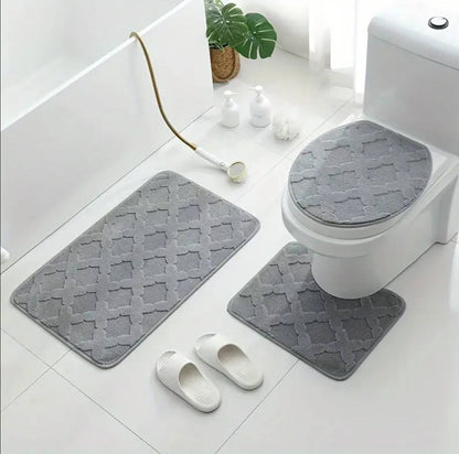 Bath mats  super Soft 
3 Piece toilet set