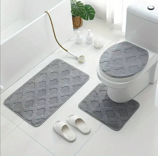 Bath mats  super Soft 
3 Piece toilet set
