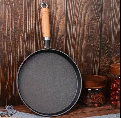 High quality non stick pan with a wooden handle