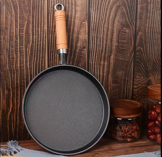 High quality non stick pan with a wooden handle