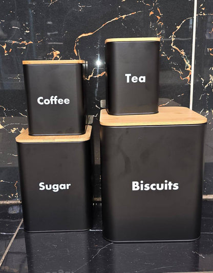 Storage Jars Set with Bamboo Lid