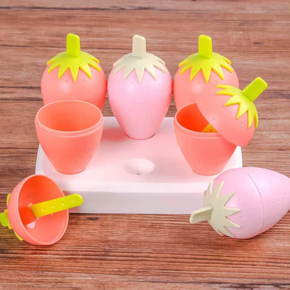 6 Grids strawberry ice Cream popsicle Mold