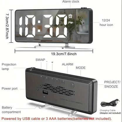 180% PROJECTION LED DIGITAL CLOCK WITH ALARM FOR TABLE