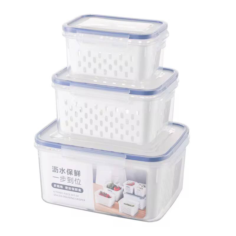 3pc Double Drain Basket