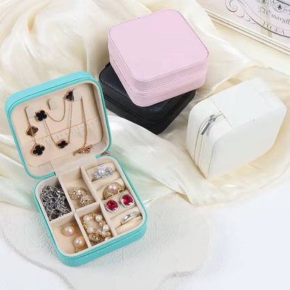 Portable travel storage organizer jewelry case