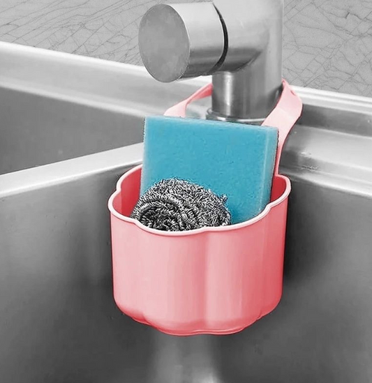 Kitchen Sink Drainer Basket Soap Sponge Holder