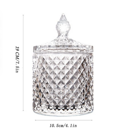 Glass Sweets Jar with Lid, glass Sugar dish