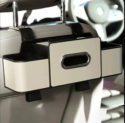 Multifunctional car seat backrest storage box