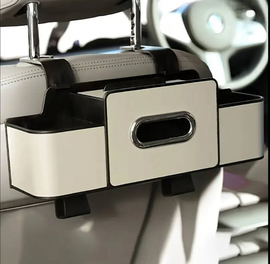 Multifunctional car seat backrest storage box