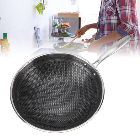 28cm Non-Stick Honeycomb Stainless Steel Frying Pan