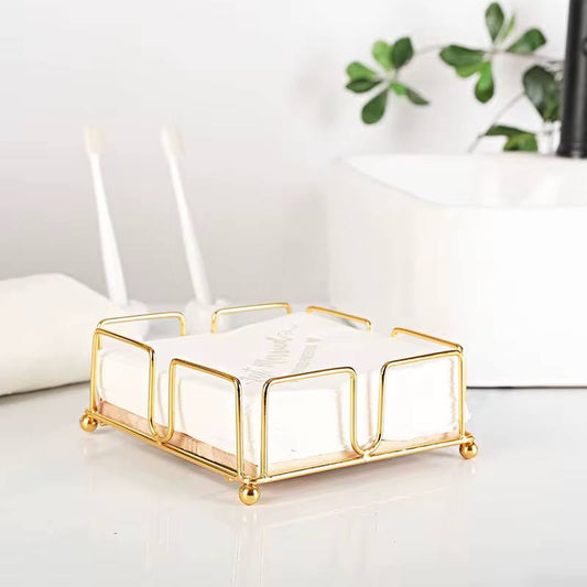 Luxury metallic serviette holder, with Bamboo place on/ napkin holder