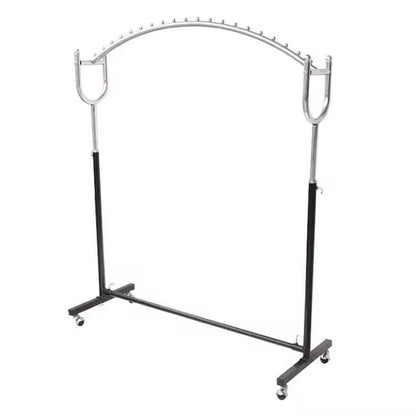 Premium arched clothing rack with 360° wheels for easy movement.
Strong, stylish, and perfect for boutiques, pop-ups, and home closets
Sleek arched garment rack