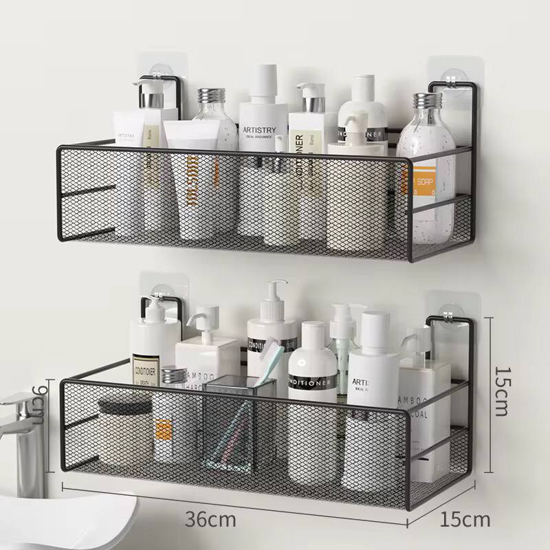Large Mesh Bathroom rack with self adhesive stickers