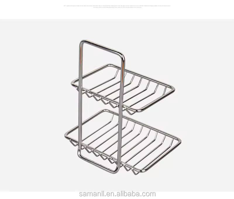 Stainless steel double soap dish