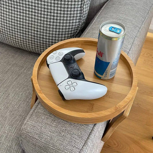 Round Bamboo Sofa Tray